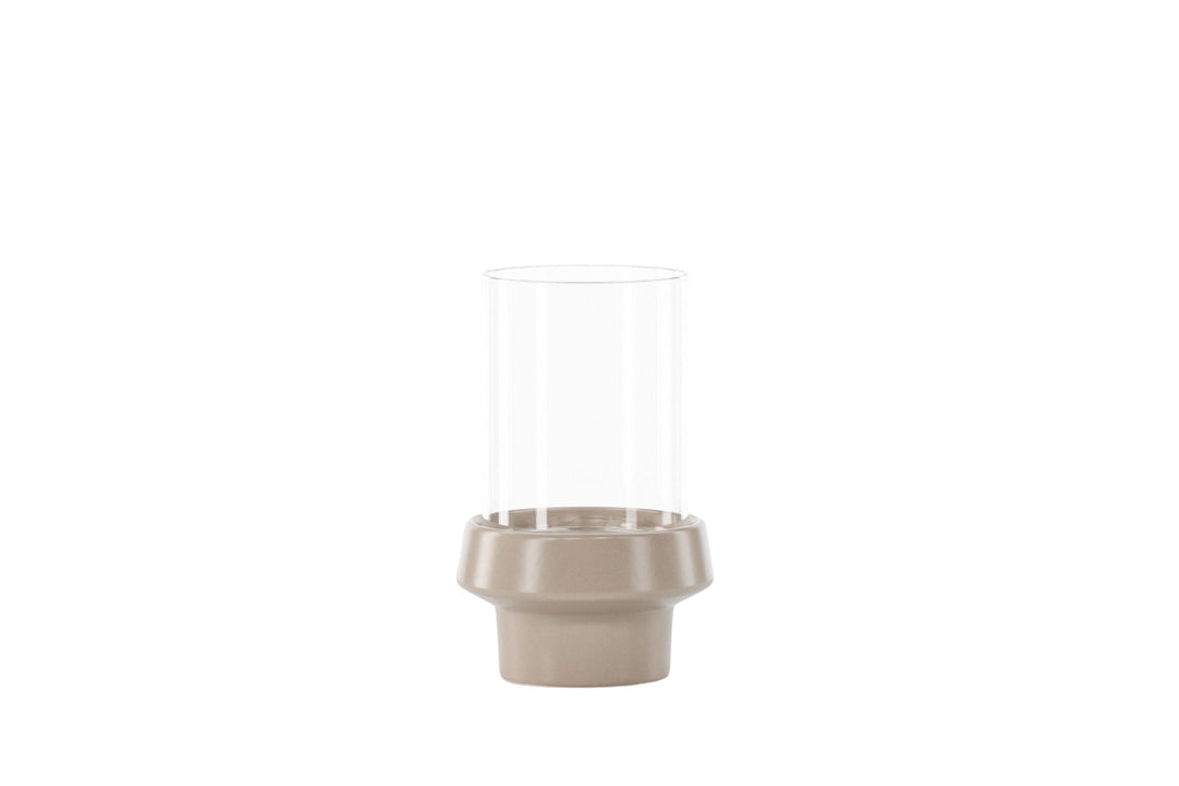 Venture Home Davida Lantern - Beige/Clear Glass - 13*H20cm