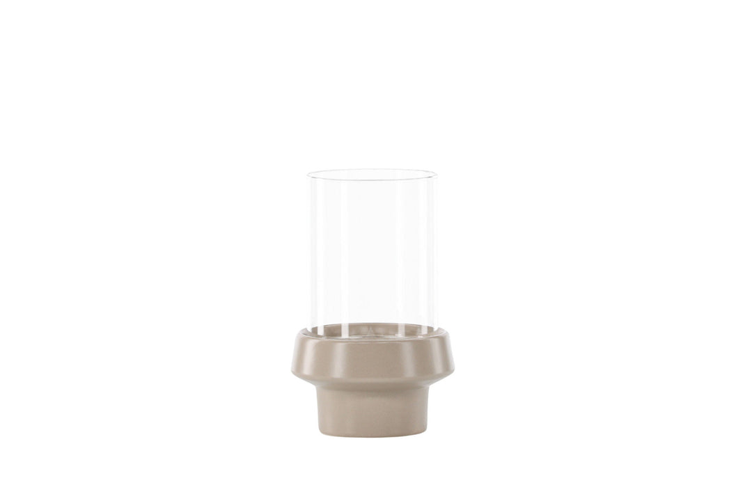 Venture Home Davida Lantern - Beige/Clear Glass - 13*H20cm