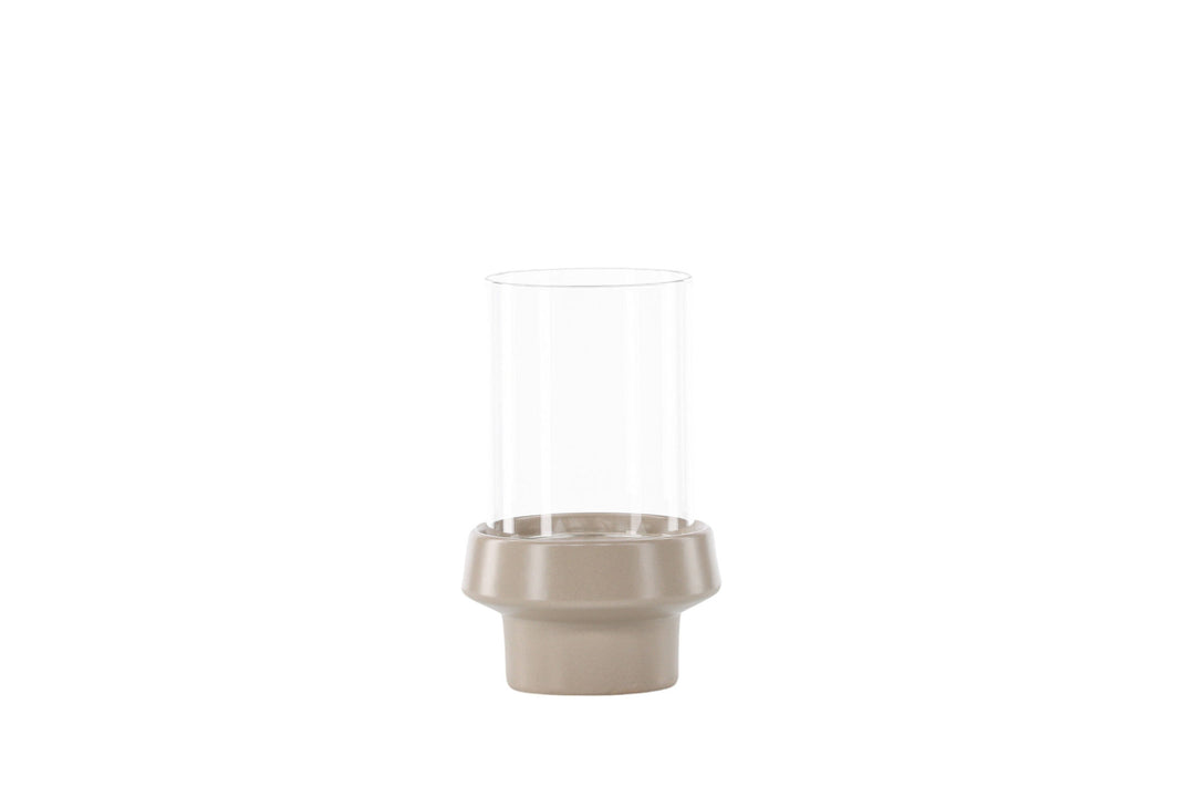 Venture Home Davida Lantern - Beige/Clear Glass - 13*H20cm