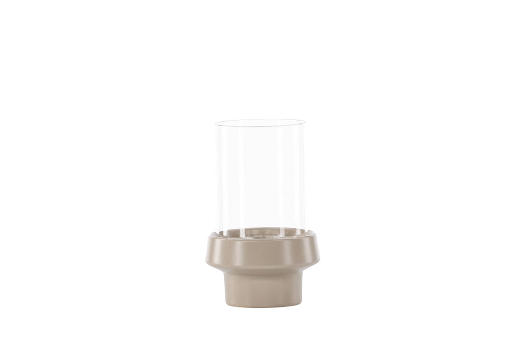 Venture Home Davida Lantern - Beige/Clear Glass - 13*H20cm