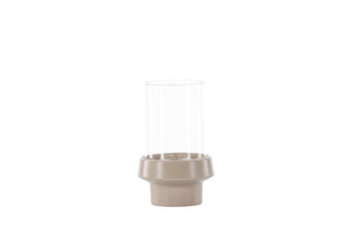 Venture Home Davida Lantern - Beige/Clear Glass - 13*H20cm