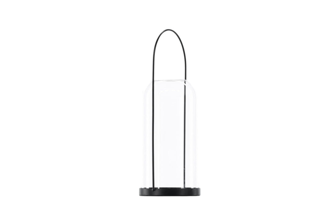 Venture Home Flora Lantern -  Black/Clear Glass -  H35*13cm