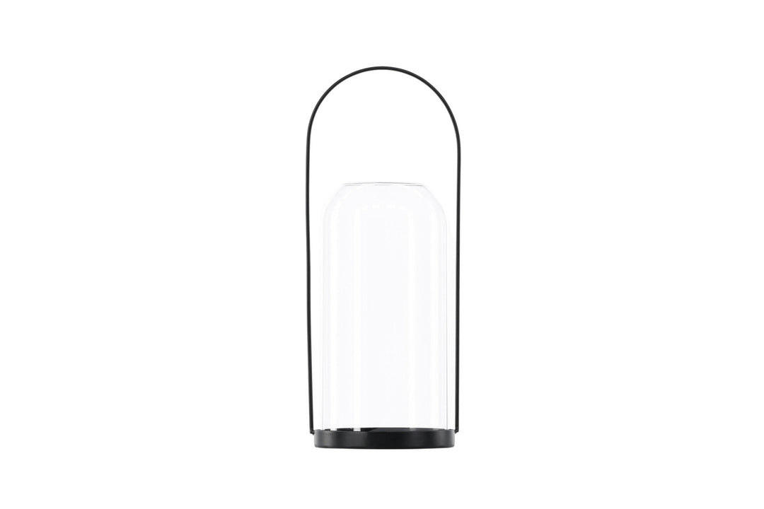 Venture Home Flora Lantern -  Black/Clear Glass -  H35*13cm