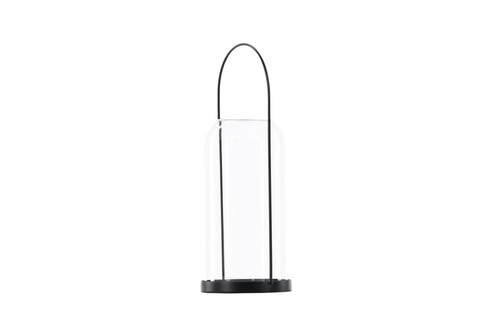 Venture Home Flora Lantern -  Black/Clear Glass -  H35*13cm