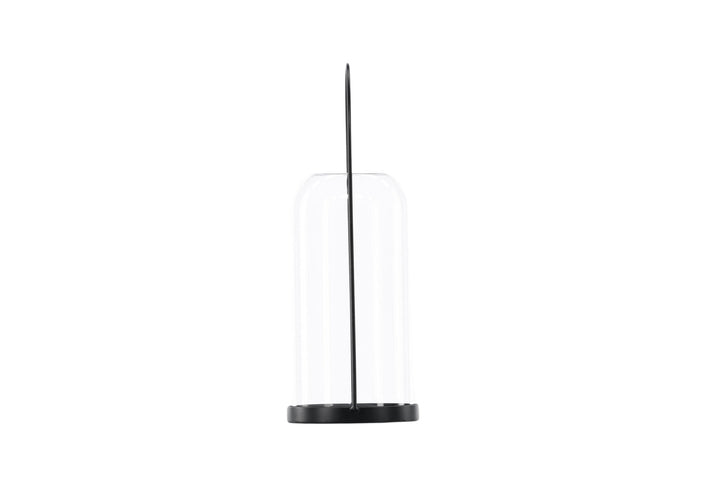 Venture Home Flora Lantern -  Black/Clear Glass -  H35*13cm