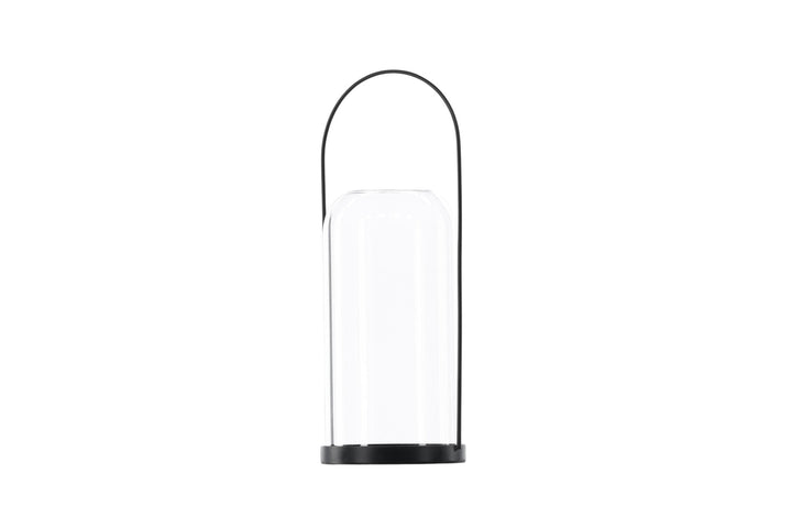 Venture Home Flora Lantern -  Black/Clear Glass -  H35*13cm