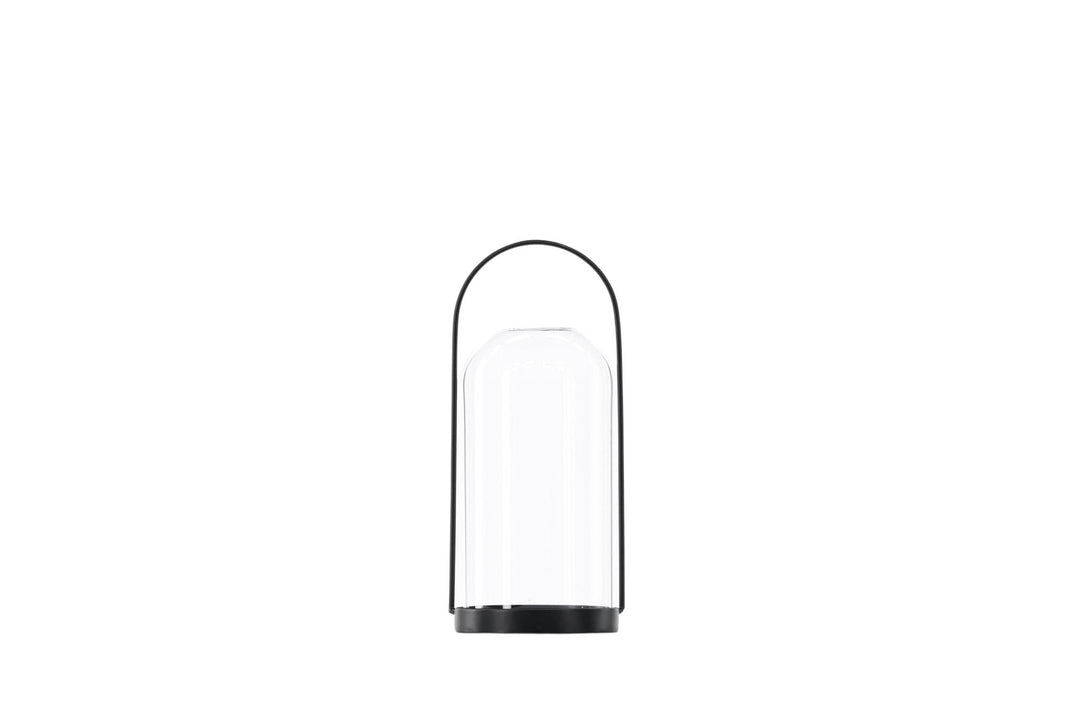 Venture Home Flora Lantern -  Black/Clear Glass -  H25*11cm