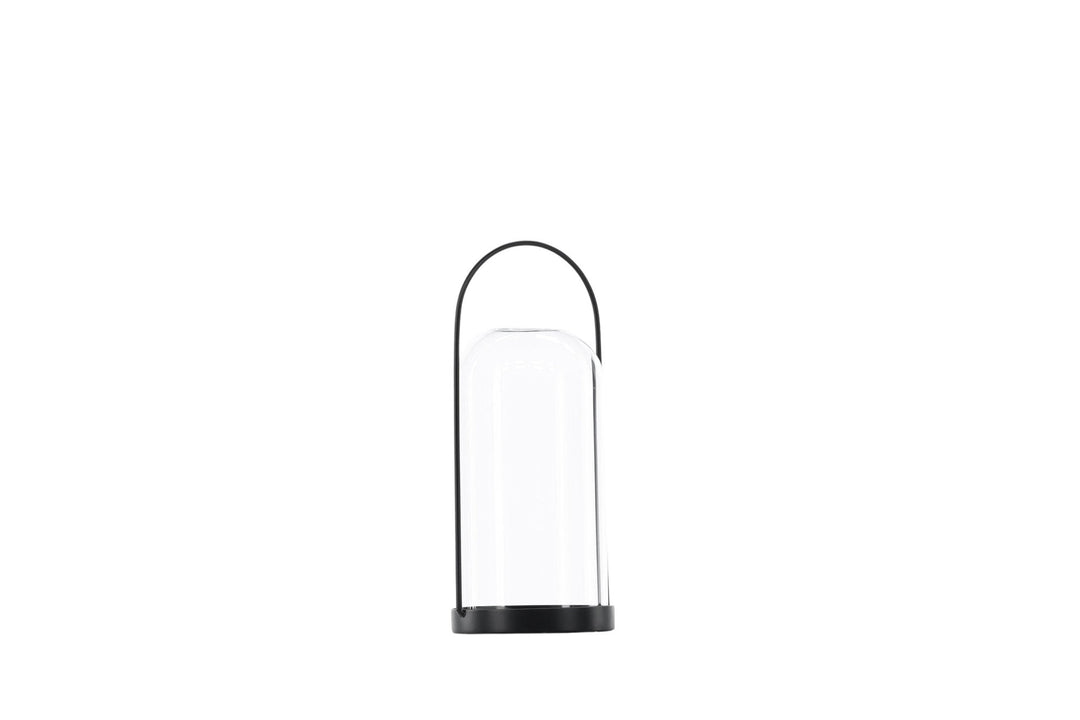 Venture Home Flora Lantern -  Black/Clear Glass -  H25*11cm