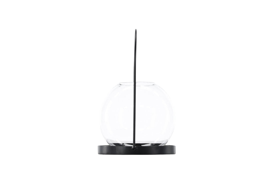 Venture Home Flora Lantern -  Black/Clear Glass -  H22*14cm