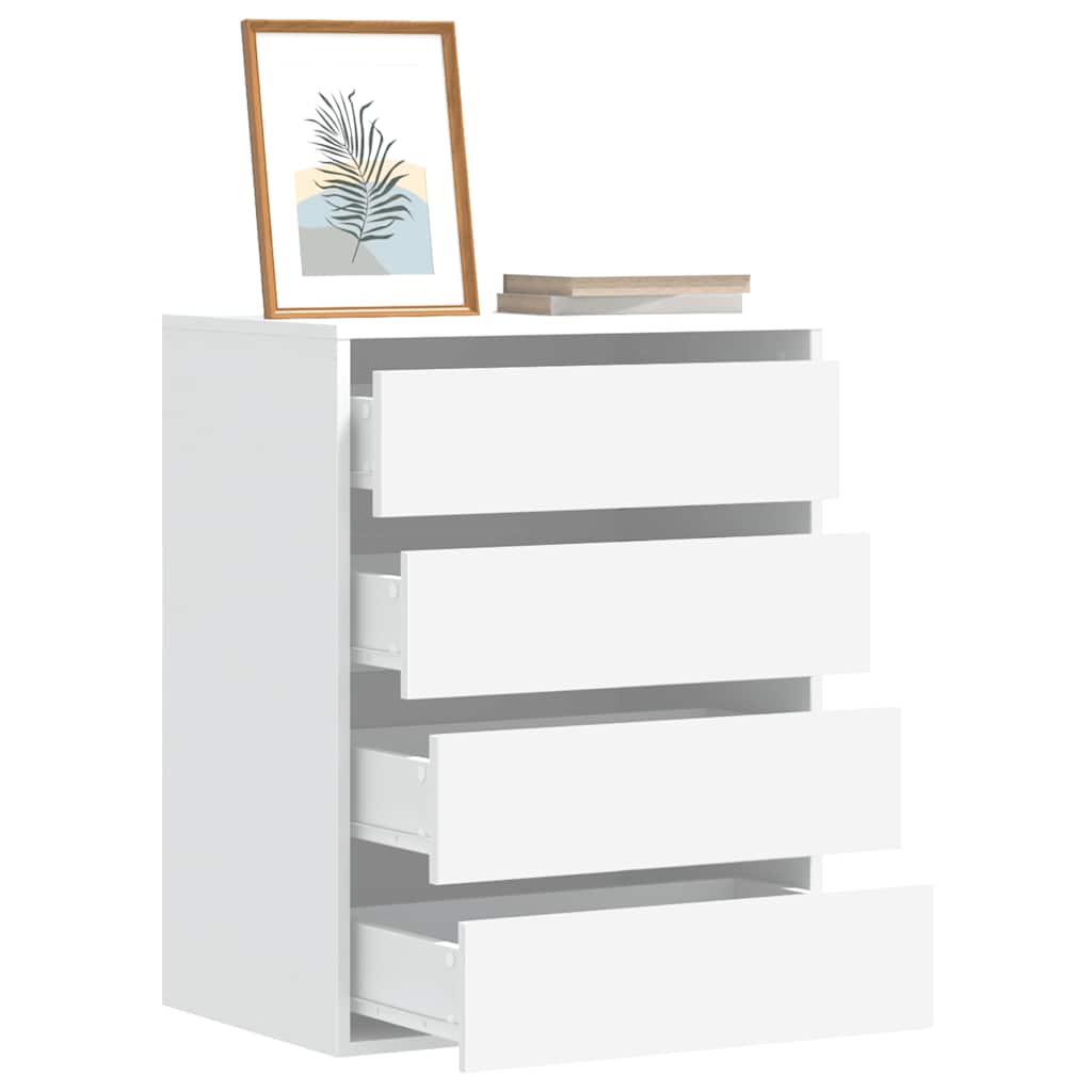 kommode til hjørne 60x41x76 cm konstrueret træ hvid