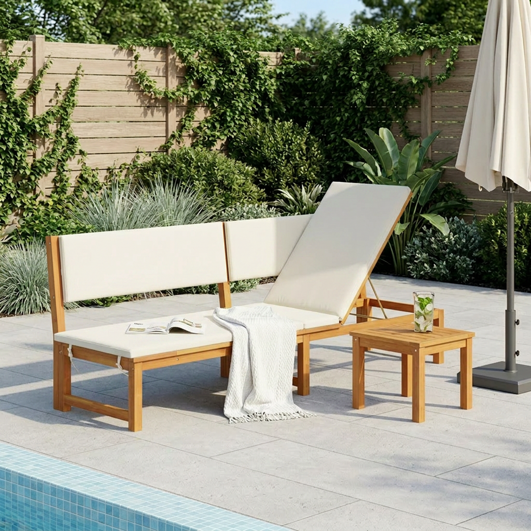 Solstol Olie Naturlig 200 x 57 x 75 cm Massivt akacietræ