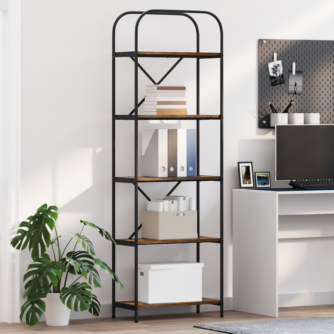 Bogreol Røget eg 60 x 30 x 183 cm Konstrueret træ