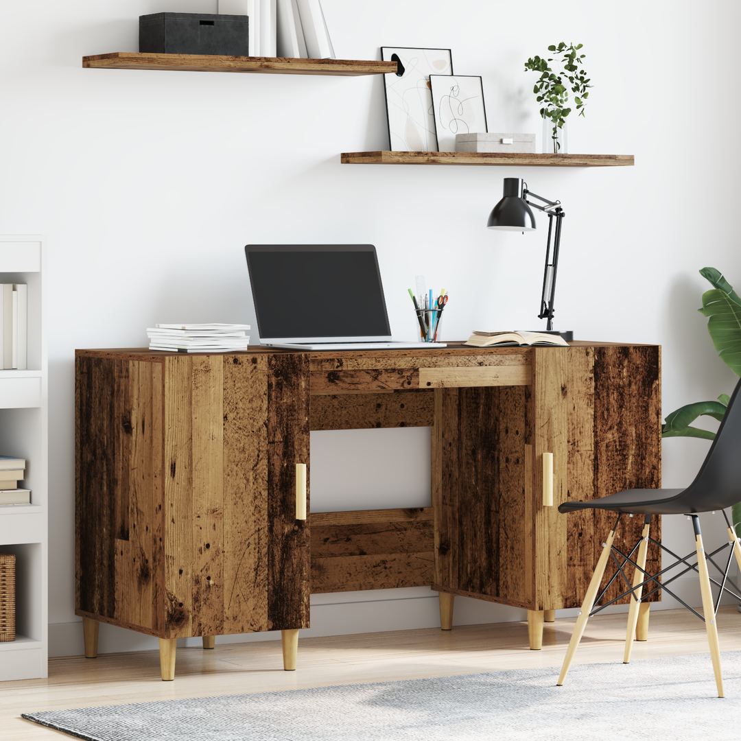 Bord med hylde Gammelt træ 140 x 50 x 75 cm Konstrueret træ