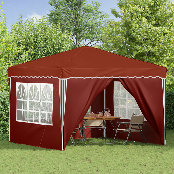 Pop-up Festtelt 288 x 288 x 245 cm Terrakotta Oxford stof