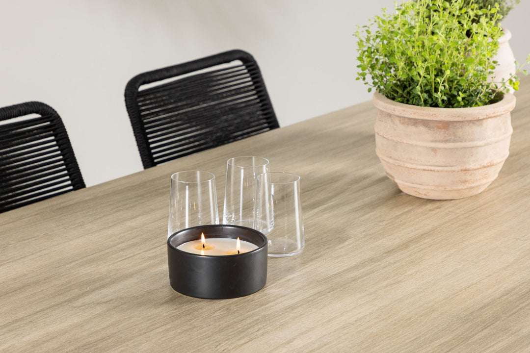 Venture Home Merlo Dining Table - White/Whitewash +Lindos Armchair - Black Alu / Black Rope _6