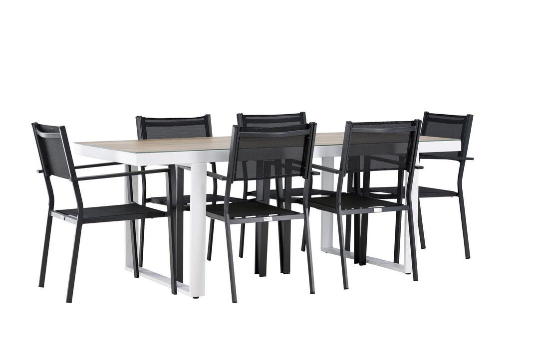 Venture Home Merlo Dining Table - White/Whitewash +Copacabana Stacking Chair - Black/Black - Ersätter 4131-408 _6