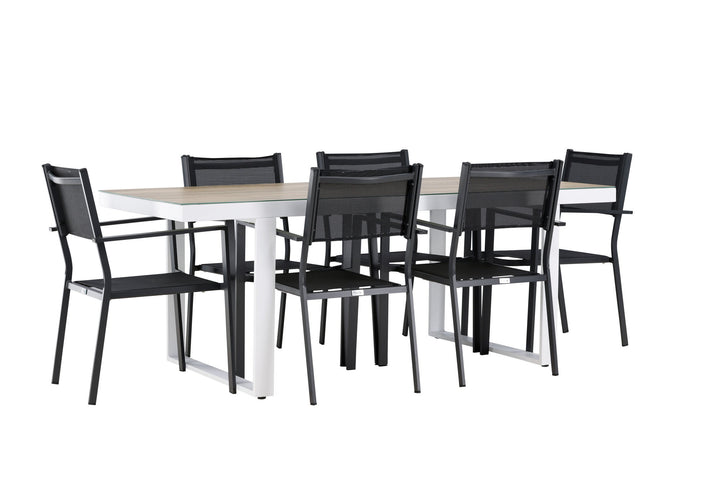 Venture Home Merlo Dining Table - White/Whitewash +Copacabana Stacking Chair - Black/Black - Ersätter 4131-408 _6