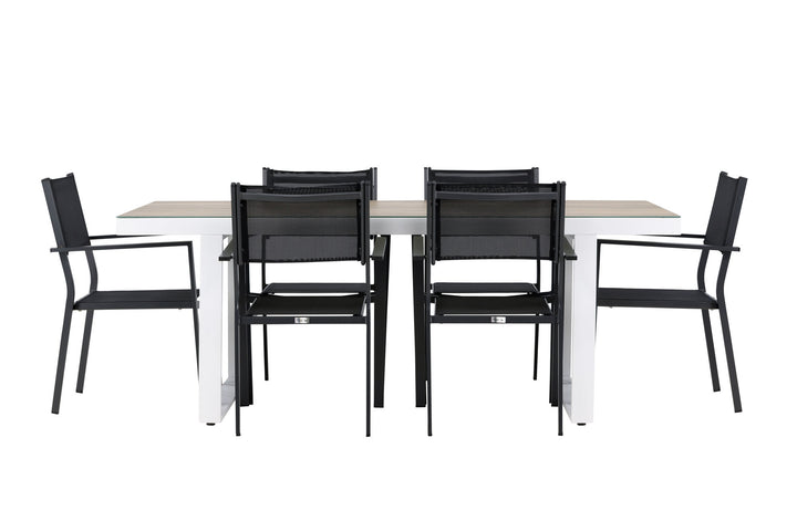 Venture Home Merlo Dining Table - White/Whitewash +Copacabana Stacking Chair - Black/Black - Ersätter 4131-408 _6
