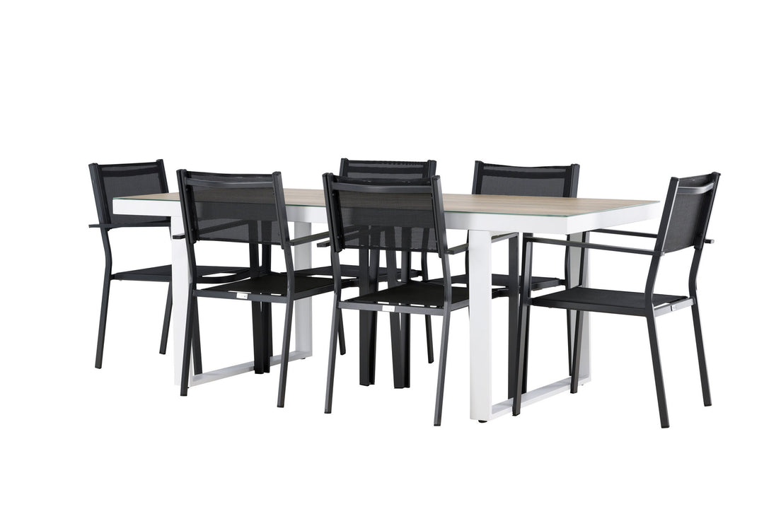 Venture Home Merlo Dining Table - White/Whitewash +Copacabana Stacking Chair - Black/Black - Ersätter 4131-408 _6