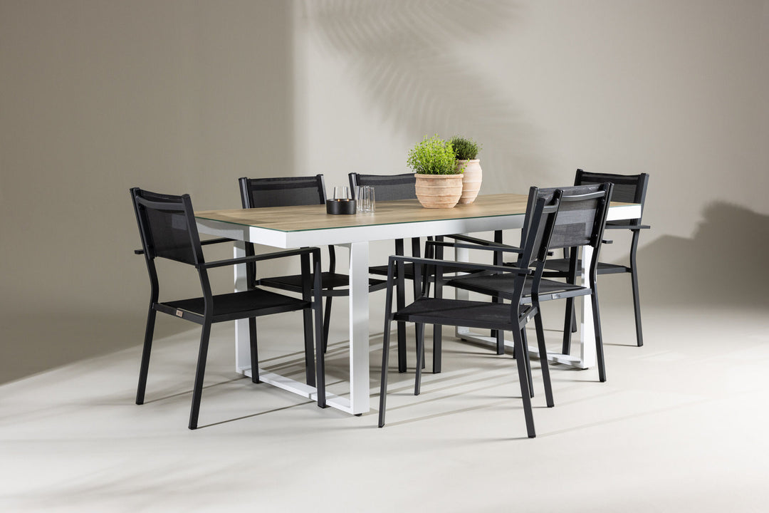 Venture Home Merlo Dining Table - White/Whitewash +Copacabana Stacking Chair - Black/Black - Ersätter 4131-408 _6
