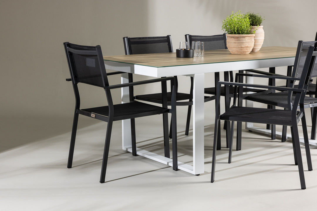 Venture Home Merlo Dining Table - White/Whitewash +Copacabana Stacking Chair - Black/Black - Ersätter 4131-408 _6