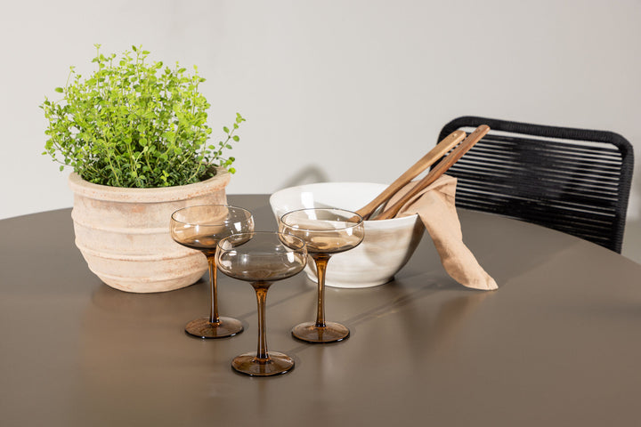 Venture Home Santa Fe Dining Table ø120 - Roasty +Lindos Armchair - Black Alu / Black Rope _4