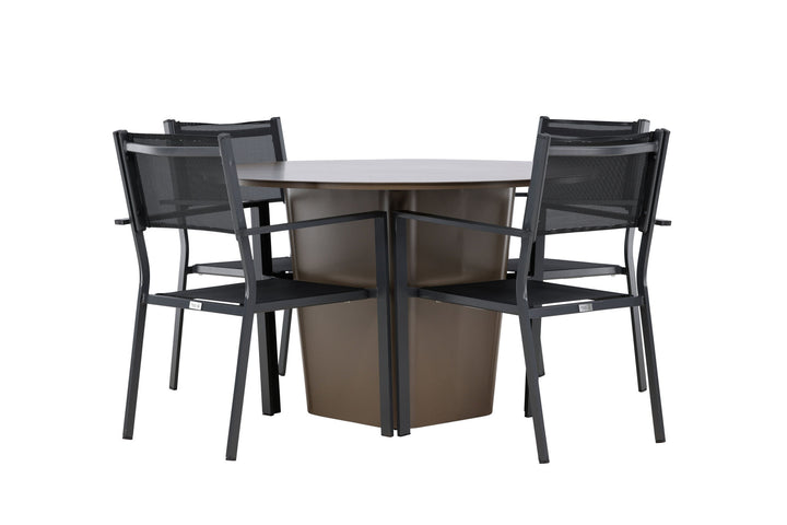 Venture Home Santa Fe Dining Table ø120 - Roasty +Copacabana Stacking Chair - Black/Black - Ersätter 4131-408 _4