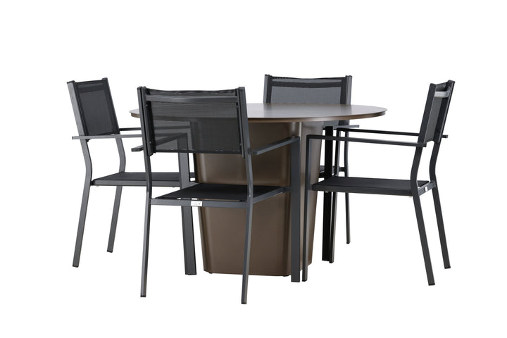 Venture Home Santa Fe Dining Table ø120 - Roasty +Copacabana Stacking Chair - Black/Black - Ersätter 4131-408 _4