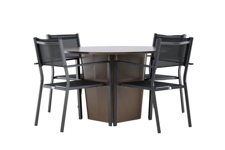 Venture Home Santa Fe Dining Table ø120 - Roasty +Copacabana Stacking Chair - Black/Black - Ersätter 4131-408 _4
