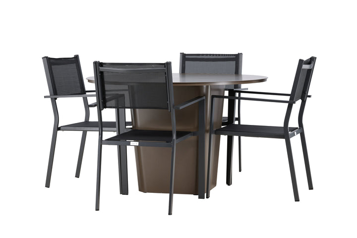 Venture Home Santa Fe Dining Table ø120 - Roasty +Copacabana Stacking Chair - Black/Black - Ersätter 4131-408 _4