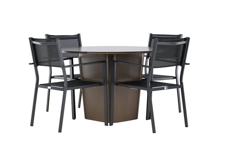 Venture Home Santa Fe Dining Table ø120 - Roasty +Copacabana Stacking Chair - Black/Black - Ersätter 4131-408 _4