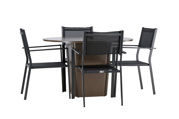 Venture Home Santa Fe Dining Table ø120 - Roasty +Copacabana Stacking Chair - Black/Black - Ersätter 4131-408 _4