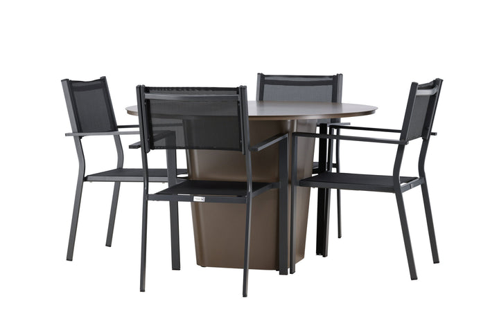 Venture Home Santa Fe Dining Table ø120 - Roasty +Copacabana Stacking Chair - Black/Black - Ersätter 4131-408 _4