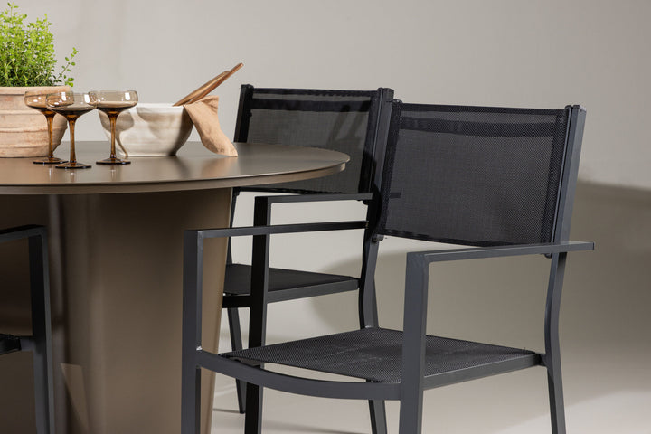 Venture Home Santa Fe Dining Table ø120 - Roasty +Copacabana Stacking Chair - Black/Black - Ersätter 4131-408 _4