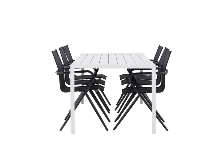 Venture Home Break Dining Table  - White / White Aintwood +Alina Dining Chair - Black Alu / Black Textilene _6
