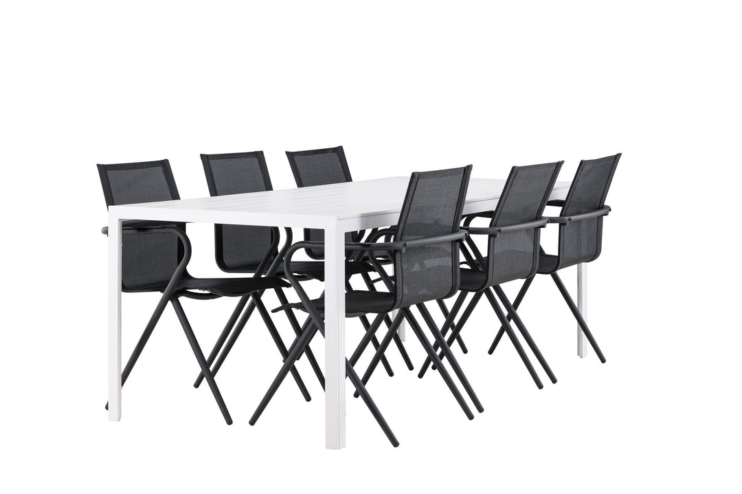 Venture Home Break Dining Table  - White / White Aintwood +Alina Dining Chair - Black Alu / Black Textilene _6