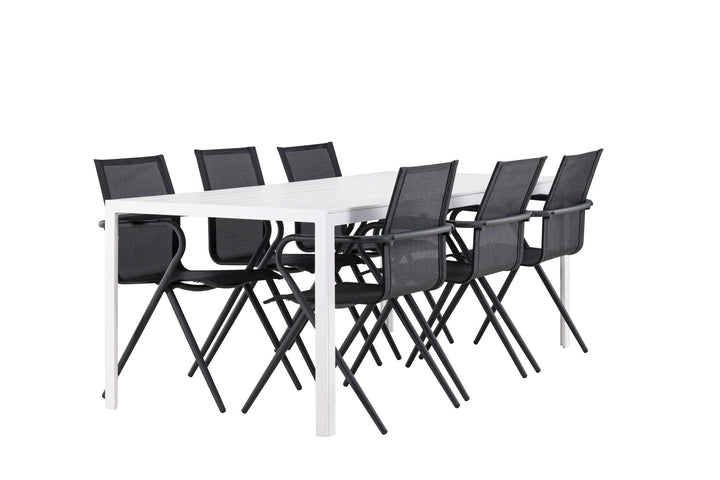 Venture Home Break Dining Table  - White / White Aintwood +Alina Dining Chair - Black Alu / Black Textilene _6