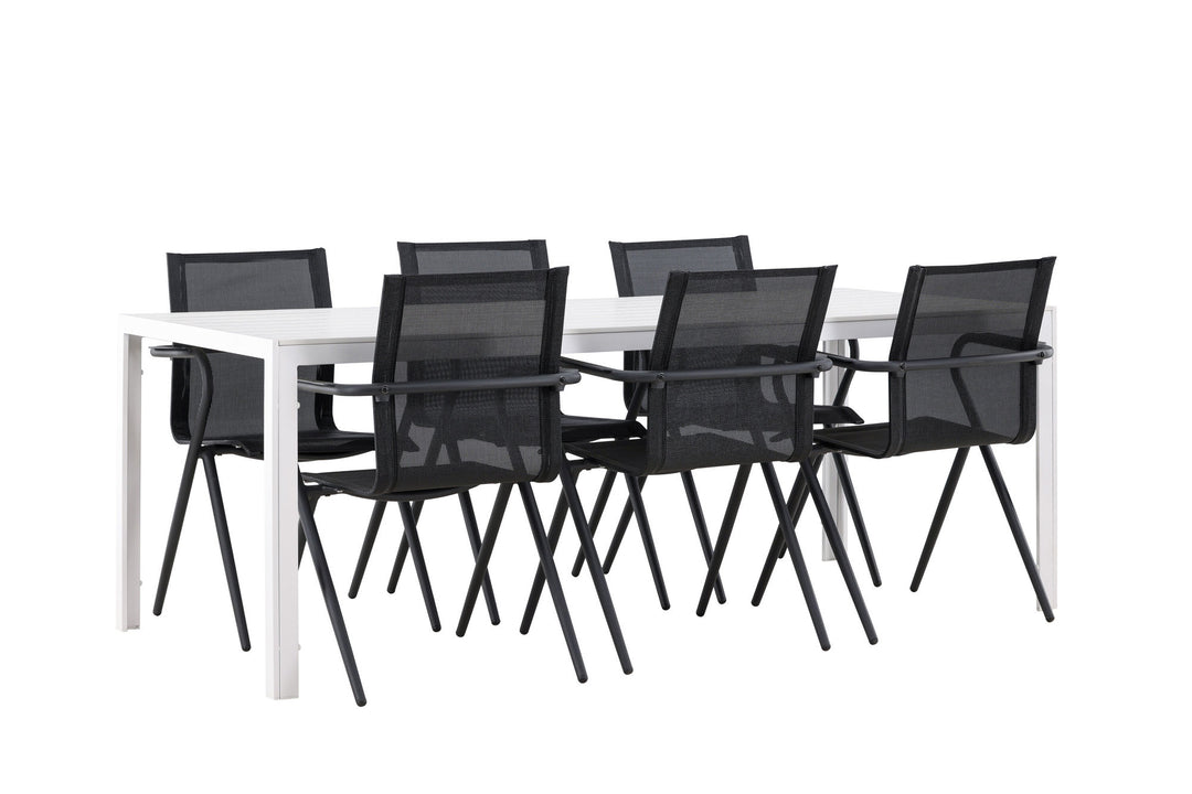 Venture Home Break Dining Table  - White / White Aintwood +Alina Dining Chair - Black Alu / Black Textilene _6