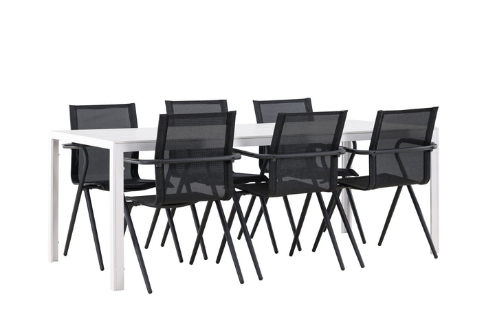 Venture Home Break Dining Table  - White / White Aintwood +Alina Dining Chair - Black Alu / Black Textilene _6