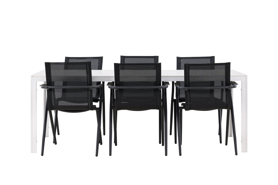 Venture Home Break Dining Table  - White / White Aintwood +Alina Dining Chair - Black Alu / Black Textilene _6