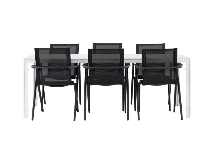 Venture Home Break Dining Table  - White / White Aintwood +Alina Dining Chair - Black Alu / Black Textilene _6