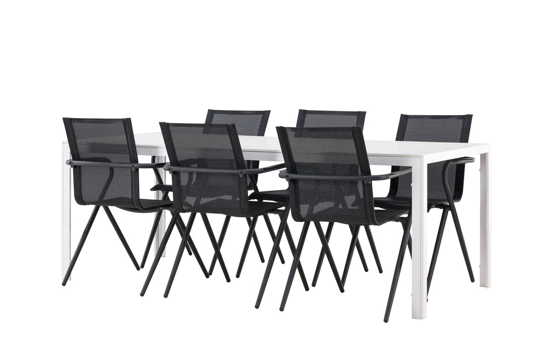 Venture Home Break Dining Table  - White / White Aintwood +Alina Dining Chair - Black Alu / Black Textilene _6