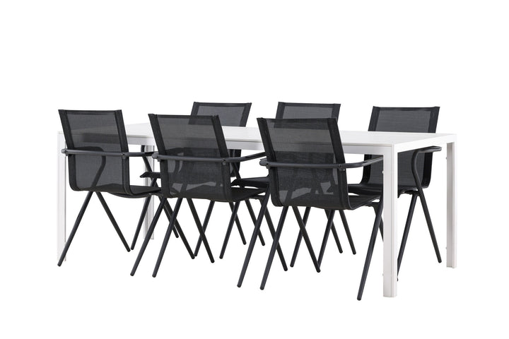 Venture Home Break Dining Table  - White / White Aintwood +Alina Dining Chair - Black Alu / Black Textilene _6