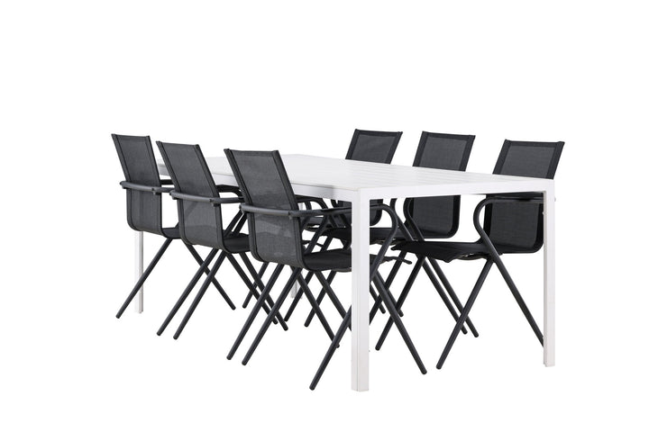 Venture Home Break Dining Table  - White / White Aintwood +Alina Dining Chair - Black Alu / Black Textilene _6
