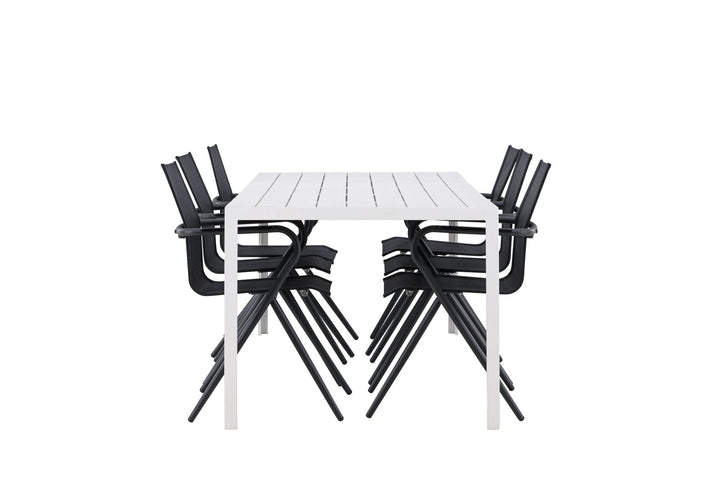 Venture Home Break Dining Table  - White / White Aintwood +Alina Dining Chair - Black Alu / Black Textilene _6