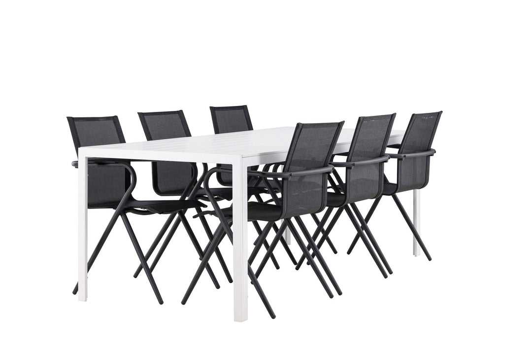 Venture Home Break Dining Table  - White / White Aintwood +Alina Dining Chair - Black Alu / Black Textilene _6