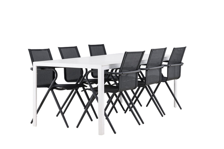 Venture Home Break Dining Table  - White / White Aintwood +Alina Dining Chair - Black Alu / Black Textilene _6