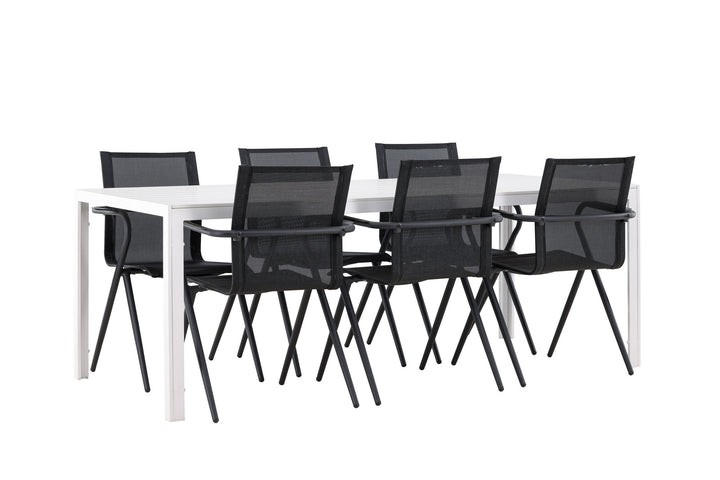 Venture Home Break Dining Table  - White / White Aintwood +Alina Dining Chair - Black Alu / Black Textilene _6