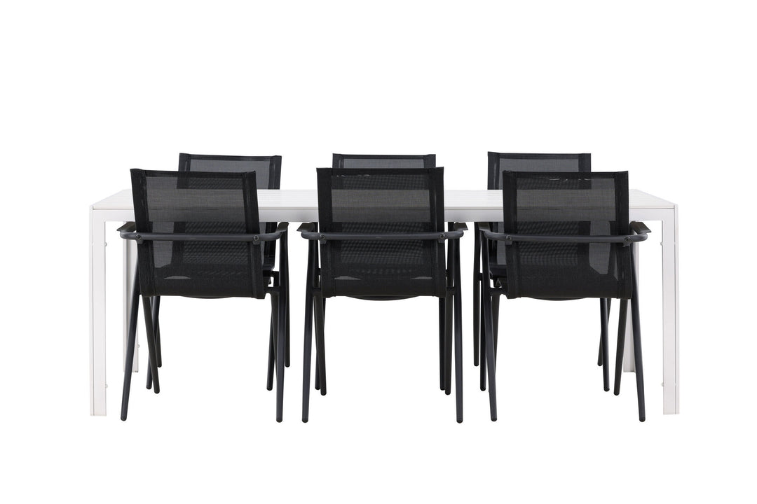 Venture Home Break Dining Table  - White / White Aintwood +Alina Dining Chair - Black Alu / Black Textilene _6