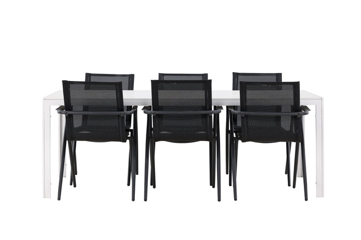 Venture Home Break Dining Table  - White / White Aintwood +Alina Dining Chair - Black Alu / Black Textilene _6